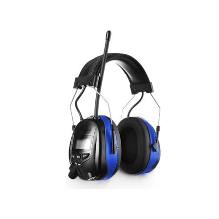 Brusreducerande radiohörlurar med digital display Bluetooth Blå