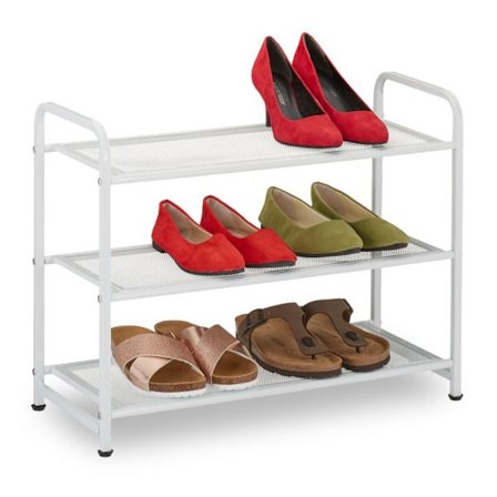 Skohylla i vit metall