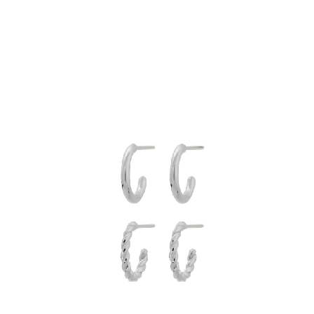 Edblad Duo Pair Creoles Steel Smycken & klockor Dam Grå ONESIZE