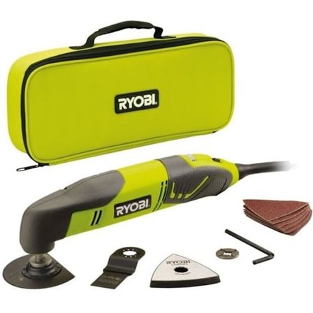 RYOBI - Multiværktøj 200W - 10.000-20.000 osc/min - 3° oscillation - Leveres i pose med 2 klinger, 1 slibeplade & slibemidler - RMT200-S