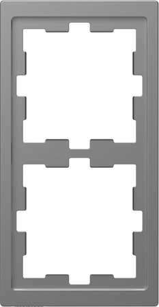 Schneider Electric MTN4020-6536 Kombinasjonsramme 2-roms, t-plast Sølv, Strømbrytere & vegguttak