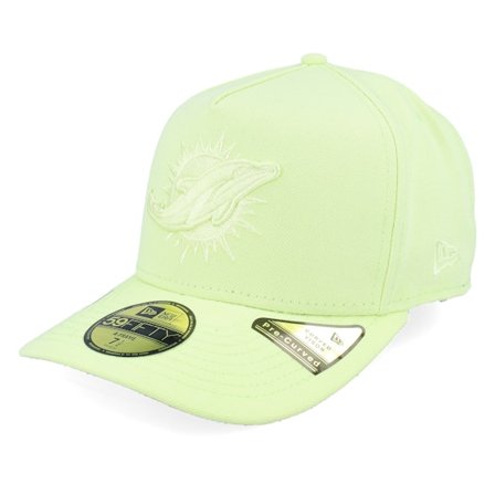 New Era - NFL Gelb fitted Cap - Miami Dolphins 59FIFTY Color Pack Pastel Yellow A-frame Fitted @ Hatstore
