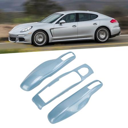 Nøkkelbrikkedeksel Beskyttelsesskall Bilmodifisering Utskifting for Panamera Cayenne MACAN Boxster Cayman 911 718 Krystallblå