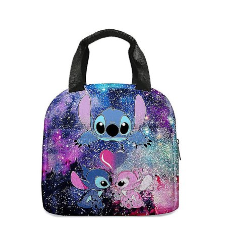 Lunchväska med tecknad Stitch-tryck, isolerad lunchlåda för grundskolan