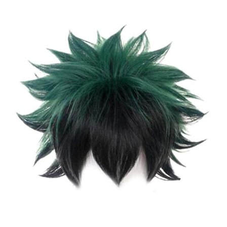 Cosplay- parykk Anime My Hero Academia Deku Izuku Midoriya Grønn Kort (YJD)