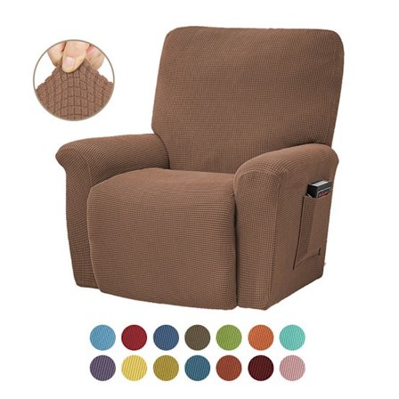 Allsidig elastisk lenestol sofa trekk i ensfarget polarfleece, sofa putetrekk for alle årstider, lenestol trekk