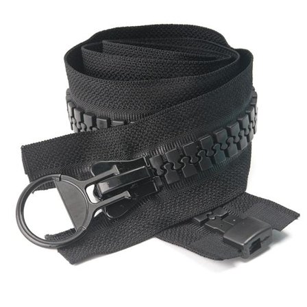 Erottava takin vetoketjut, 1 kpl 80 cm kaksinkertainen avoin super suuret muoviset vetoketjun vetimet mustat hampaat raskaat vetoketjut DIY-ompeluun 