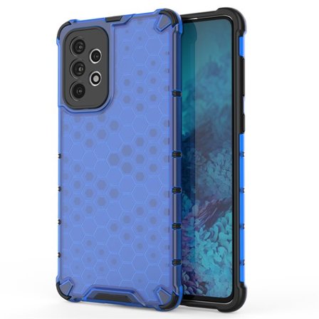 Honeycomb-fodral pansarskydd med gelram för Samsung Galaxy A73 blå