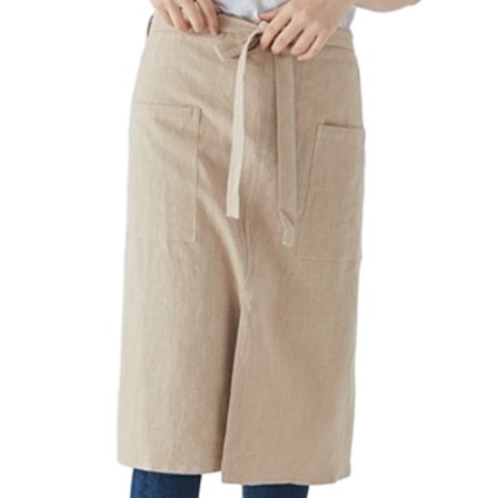 Pellavainen Bistro Puoliesiliina 2 Suurella Taskulla, Käsityö Esiliina