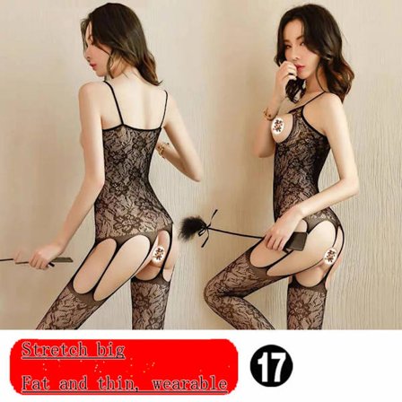 Naken kvinneundertøy, Tenu Sexy Femme Coquine. Fiskenettundertøy åpen skritt erotisk bekledning transparent body Forsyninger