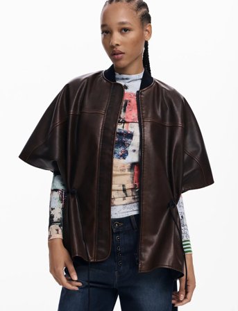Desigual Poncho Richmond Bu - Brown - ONE SIZE