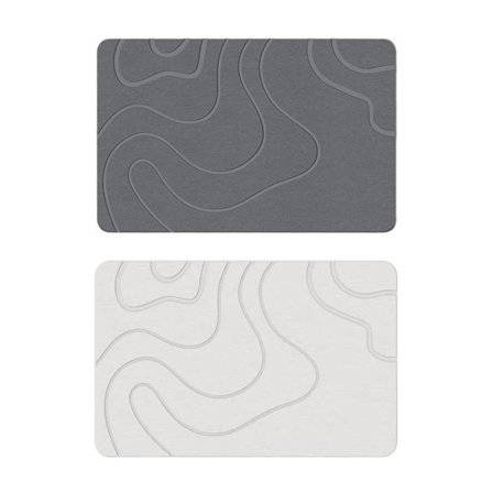 Badrumsmatta Snabbtorkande Halkfri Absorberande Matta för Hem Toalett Entré Vit