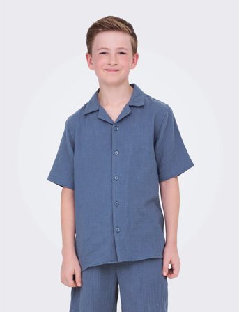 ONLY & SONS Osjkyle 0158 Ss Shirt Wvn - Blue - 176