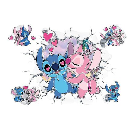 Stitch Veggdekor Klistremerker Dekal Vinyl Poster Mural Tapet Avtakbar Tilpasset DIY Barn Gave