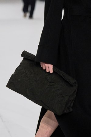 COS Women's Folded Oversized Crinkled Clutch Bag in Black