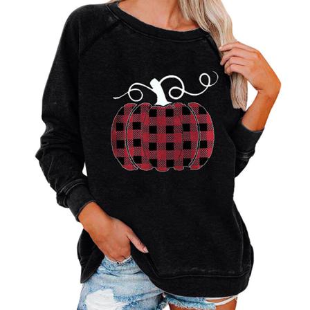 Kvinnor Print Xmas Toppar Crew Neck Christmas Casual Pullover