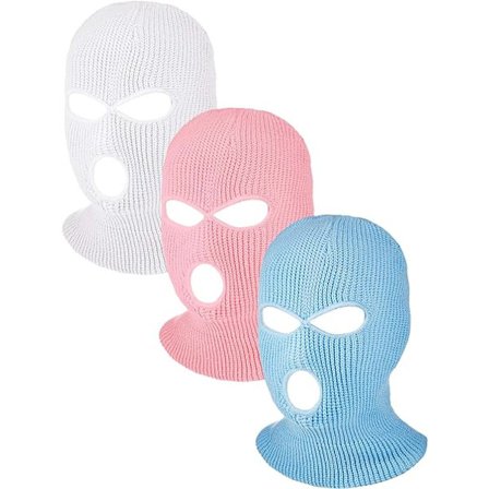 3 stk Full Face Sports Balaclavas 3 huller Vinter Utendørs Strikket