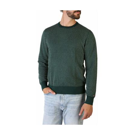 Tommy Hilfiger Stickat Xm0Xm01442 grön, Herr Stickade tröjor, Herr, Storlek: S