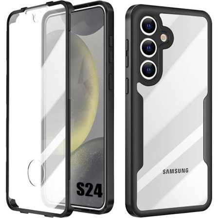 Beskyttelsesskal - BOOLING - til Samsung Galaxy S24 - Fuld beskyttelse - Semi-stiv - Sort