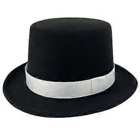 Unisex Vintage Hat Tryllehat Festforestillinger Hat Kostumetilbehør til Kostume- og Sceneshows Sort med hvidt bælte (Sort med hvidt bælte)