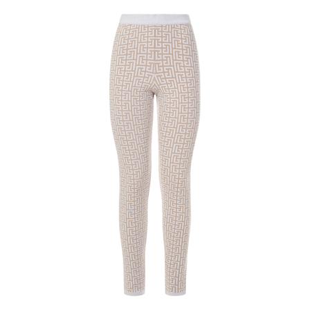 Balmain Byxor beige, Dam Leggings, Dam, Storlek: M