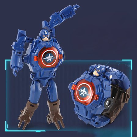 Deformation Watch Plast Elektroniske Komponenter Tegneserie Projektion Robot Armbåndsur til Drenge Piger