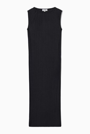 COS Women's Sleeveless Pleated Maxi Dress in Blue