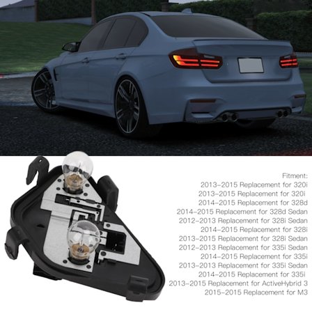 Baglygte Pæreholder med Stikledning Højre Side Bag 63217313044 Udskiftning til 320i 328d 328i 335i M3