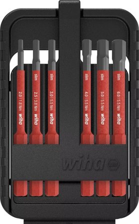 Wiha slimBit 43156 Bitssett 6 deler, sekskant, 1000 V, Maskintilbehør & forbruk