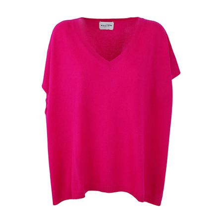 Kujten, V-neck Knitwear Różowy, Kobieta, Rozmiar: ONE Size