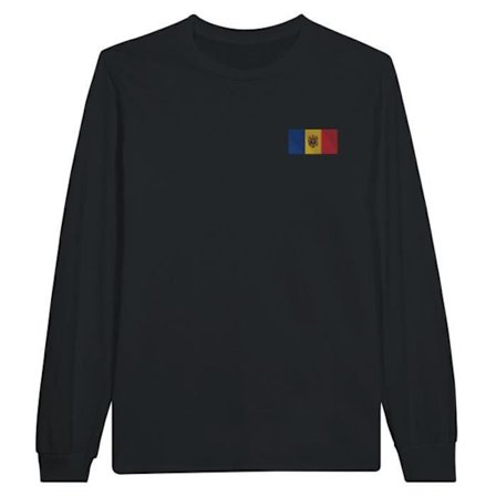 Langærmet t-shirt - PIXELFORMA - Flag of Moldova - 100% bomuld - Lange ærmer - Optimal komfort