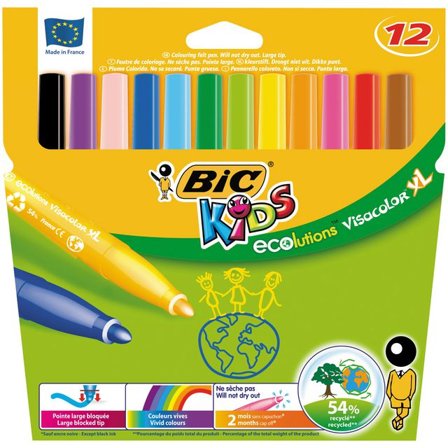 BIC Fiberpenna Ecolutions Visacolor XL 12/fp - Lyreco - Skola och förskola - Pennor och tillbehör - Fiberpennor - Standard