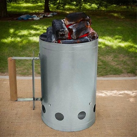 Kolstarter med Handtag BBQ Kolstarter Snabb Tändning Brikettstarter för Kol