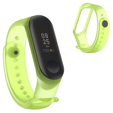 Xiaomi Mi Smart Band 4 / Band 3 genomskinligt klockarmband i silikon - Transparent Grön