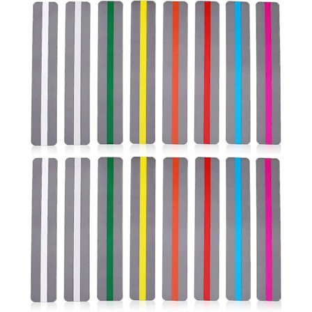 16 stk. Læsestrimler til Ordblindhed, Farvede Markeringslinealer, Sporingslineal til at Guide Begynder-/Elevlæsere til at Læse Selvstændigt