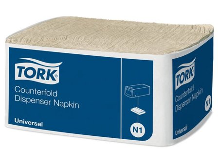 TORK Servett Uni N1 1-lag natur 300/fp - Lyreco - Kök och servering - Servetter och dukar - Dispenserservetter