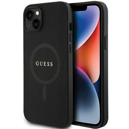 Guess GUHMP15MPSAHMCK iPhone 15 Plus 6,7" svart/svart hardcase Saffiano MagSafe