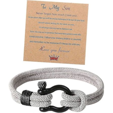 Armband till min son från mamma med inspirerande kärlekscitat - födelsedagspresent, examenspresent, tacksägelse, julklapp till son från mamma pappa (