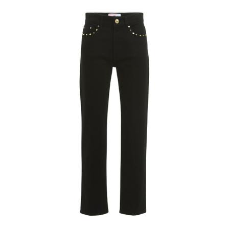 Chiara Ferragni Collection, Trousers/5Pocket 505 Reg. Studs Zwart, Dames, Maat:W27