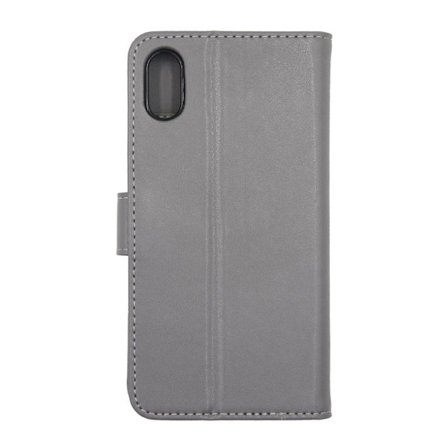 iPhone X/XS Plånboksfodral Läder med Stativ - Grå