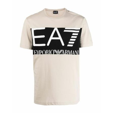 Emporio Armani Ea7, T-Shirts Beige, Heren, Maat:S