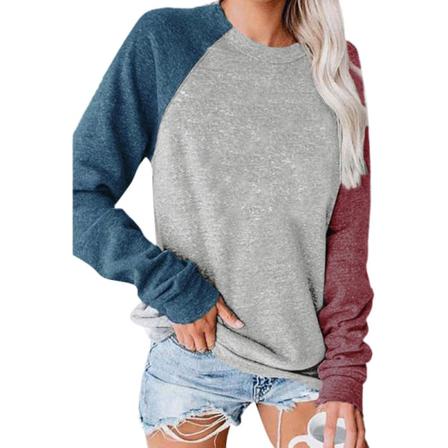 Kvinnor Långärmad T-shirt Color Block Tee