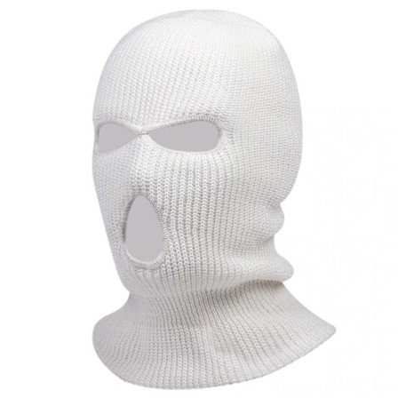 Hvit Balaklava Ski Mask Rånerlue Hvit