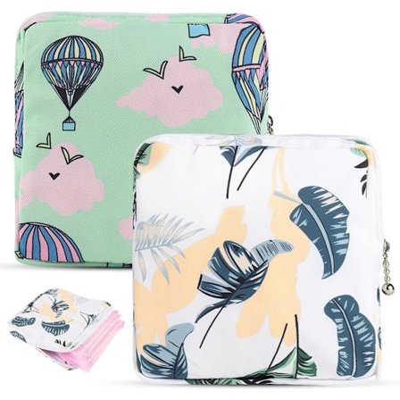 2 stk Sanitetsbind Oppbevaringsveske, Menstruasjonsveske Bærbar Oppbevaring