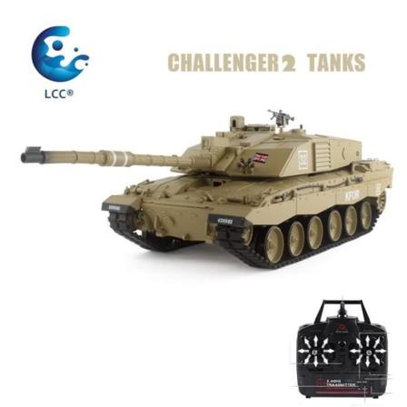 Brittisk fjärrkontroll Tank Car Challenger II Tank 2.4G Elektrisk fjärrkontroll Leksakstank modell