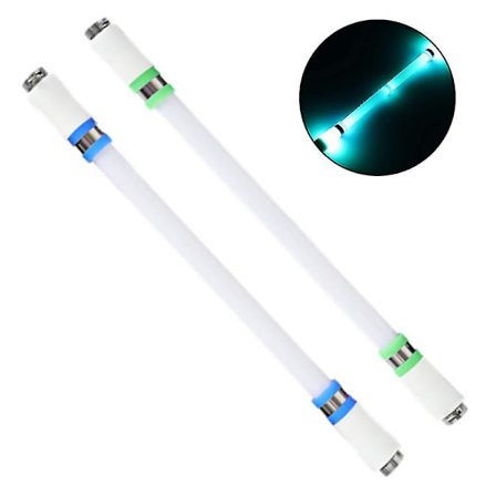 2 ST Light Up Pen Spinner, plastgjuten rullfingerspinnare, ingen påfyllning (blå och grön)