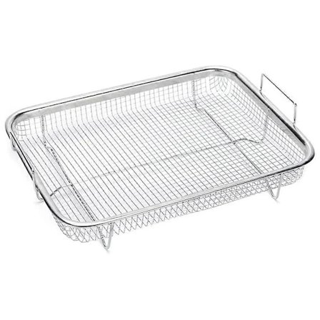 1 stk. Airfryer-kurv til ovn, grillkurv i rustfrit stål, non-stick netkurv, airfryer-bakke
