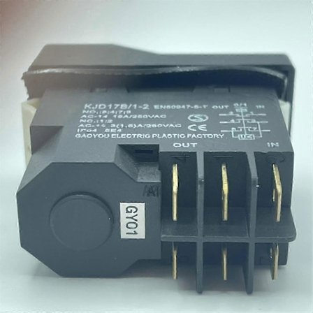 KJD17 6-pins elektromagnetisk start trykknapp utstyr sikkerhetsbryter, 15A AC250V, IP55 vanntett
