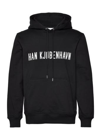Hk Logo Regular Hoodie Hettegenser Genser Svart HAN Kjøbenhavn