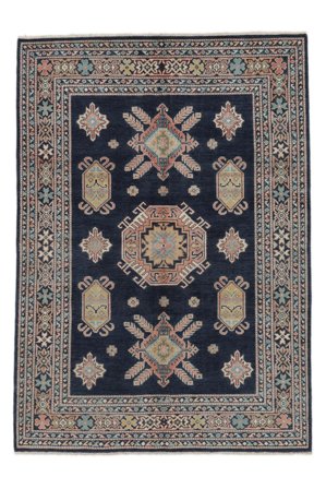 170X241 Tapete Kazak Fine Oriental Preto/Castanho (Lã, Afeganistão) Carpetvista
